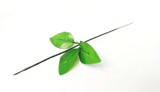 Стебель витой 42см с листом розы  