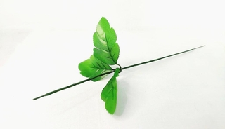 Стебель витой 45см с листом хризантемы 