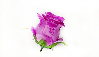 Бутон розы атласный с листом 