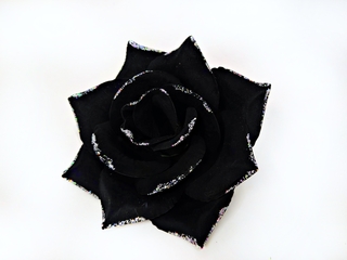 Роза бархатная черная с серебром 