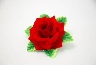 Роза бархатная средняя с листом Глория 15см (120шт)  №5757